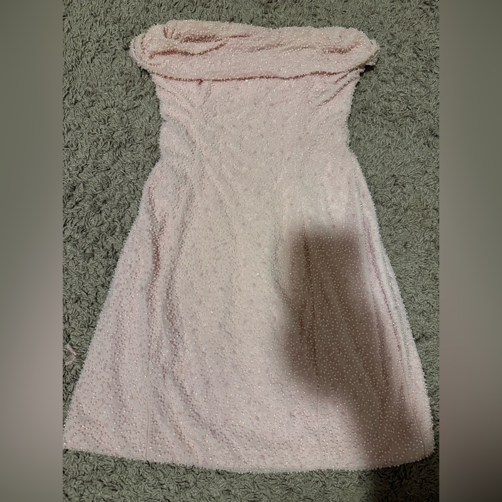 Oh Polly embellished strapless mini dress